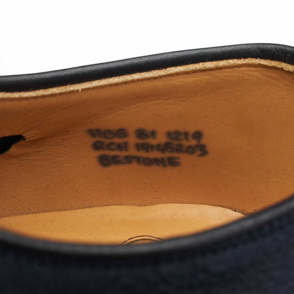 'Bestone' Navy Blue Grain Leather Derby UK 11 G