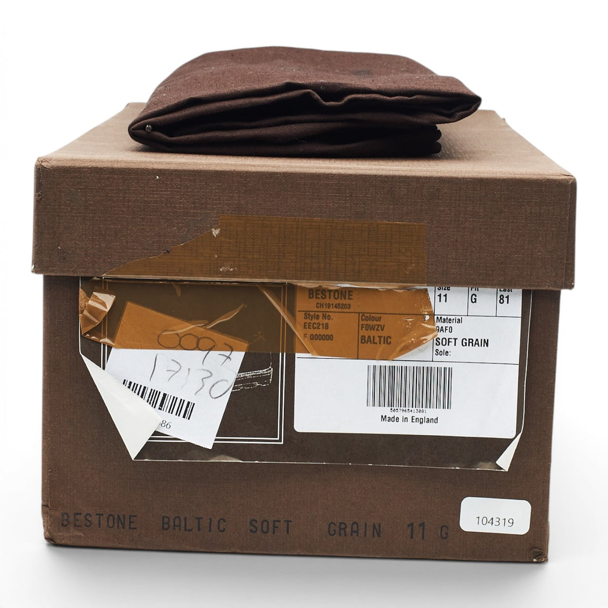 'Bestone' Navy Blue Grain Leather Derby UK 11 G