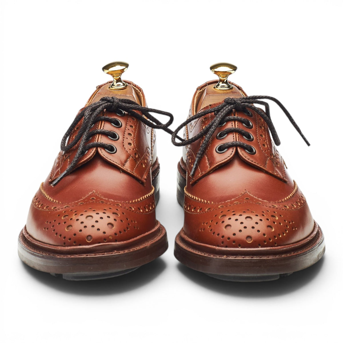 'Bourton' Tan Brown Leather Derby Brogues UK 6