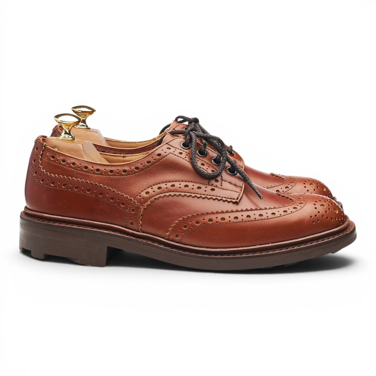 'Bourton' Tan Brown Leather Derby Brogues UK 6