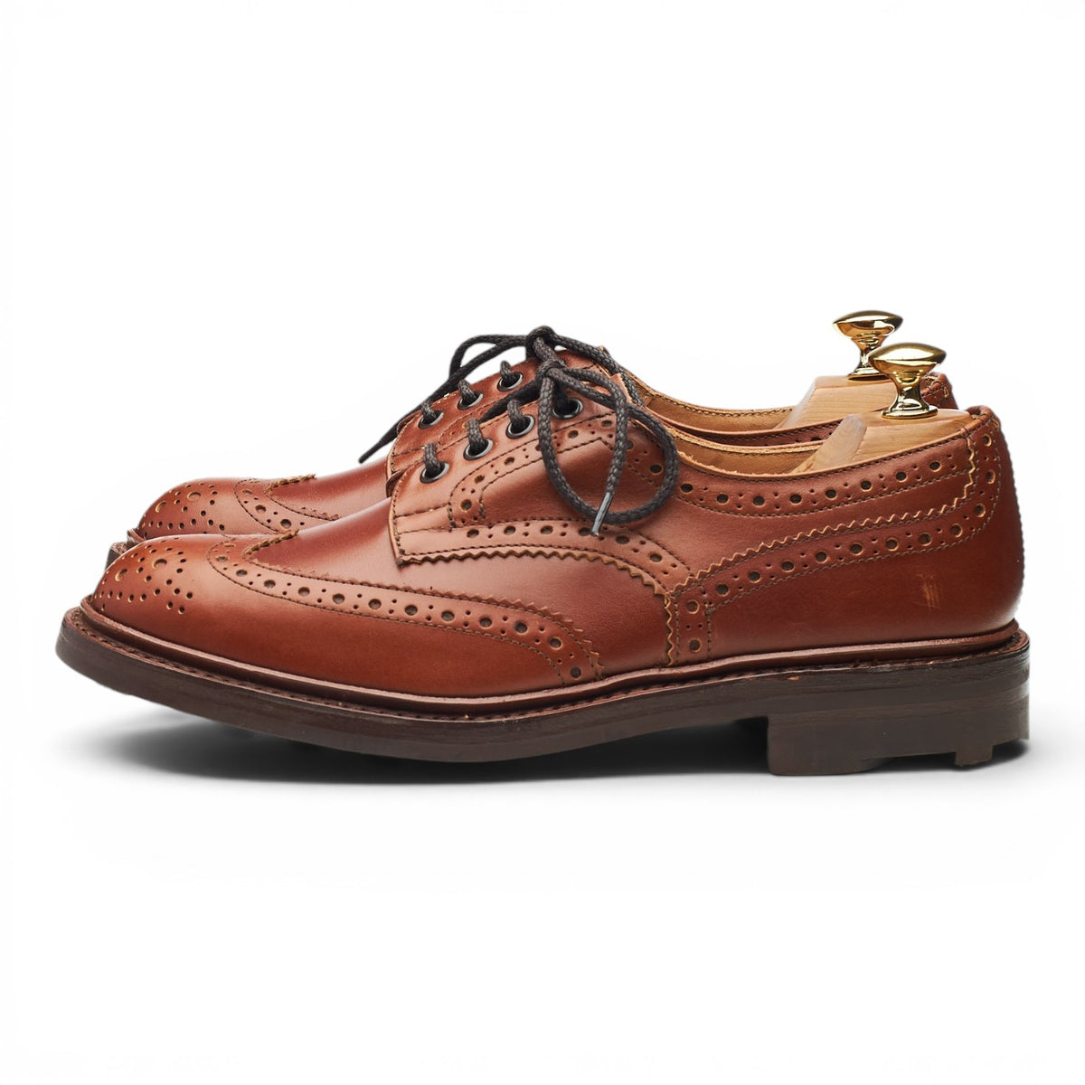 'Bourton' Tan Brown Leather Derby Brogues UK 6