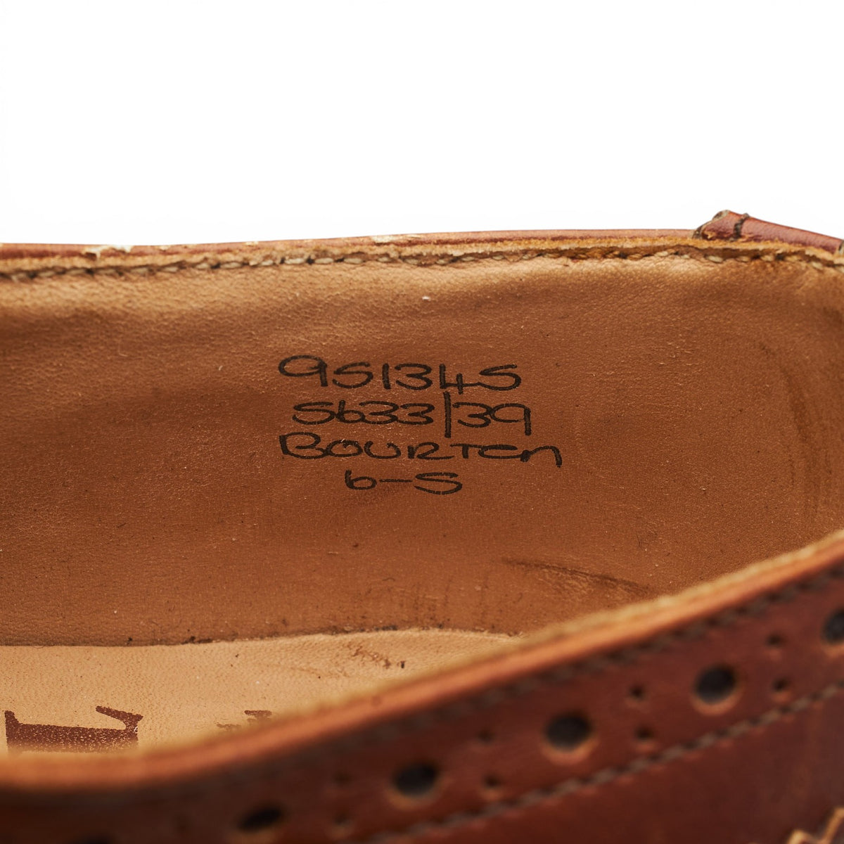 'Bourton' Tan Brown Leather Derby Brogues UK 6