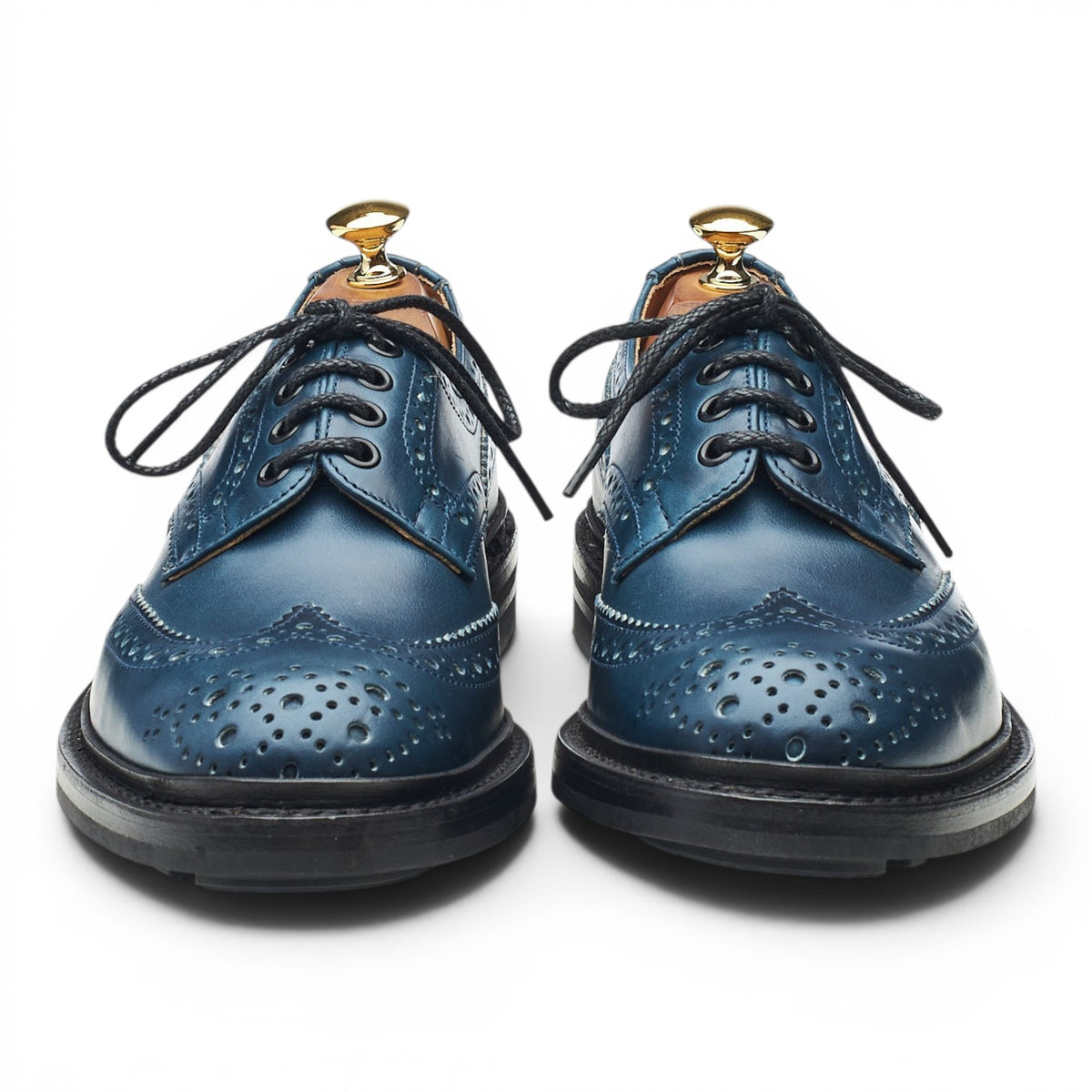 Herring 'Bourton' Blue Leather Derby Brogues UK 6