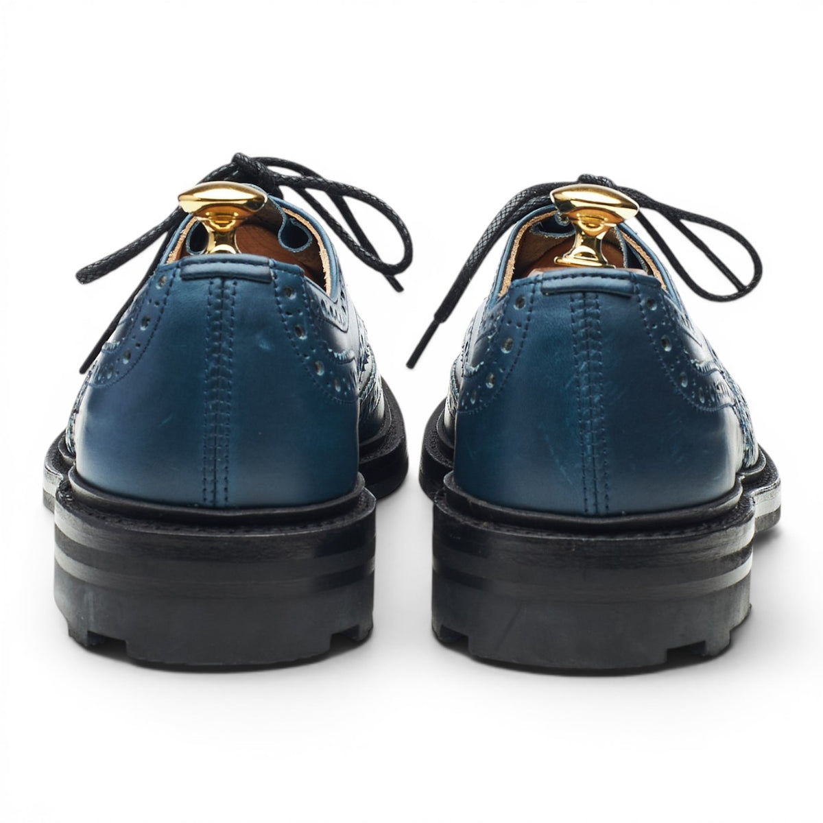 Herring 'Bourton' Blue Leather Derby Brogues UK 6