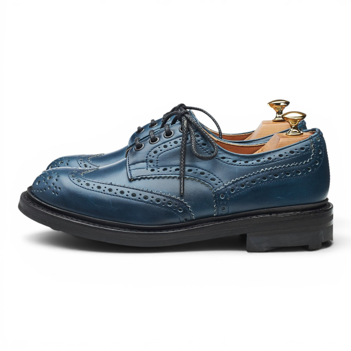Herring 'Bourton' Blue Leather Derby Brogues UK 6