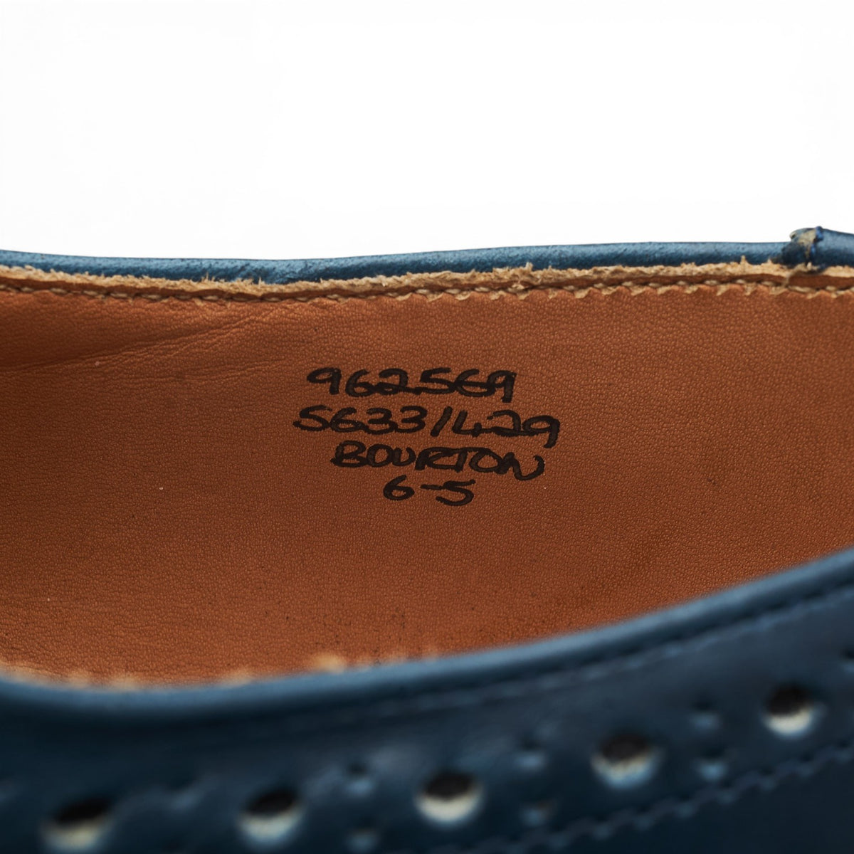 Herring 'Bourton' Blue Leather Derby Brogues UK 6