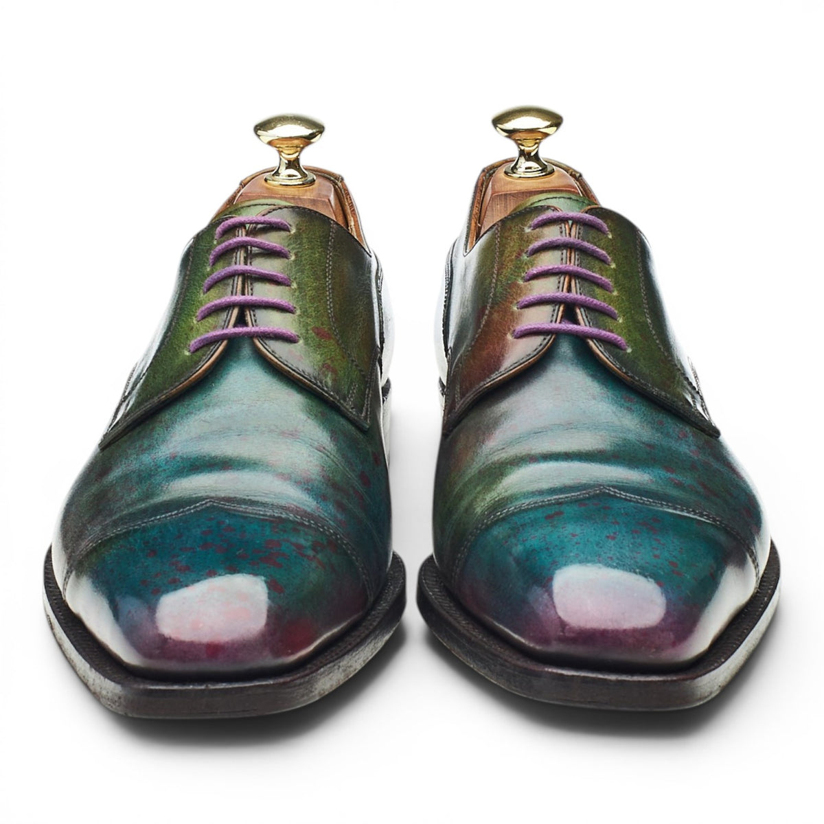Green Patina Leather Derby UK 7.5 EU 41.5 F