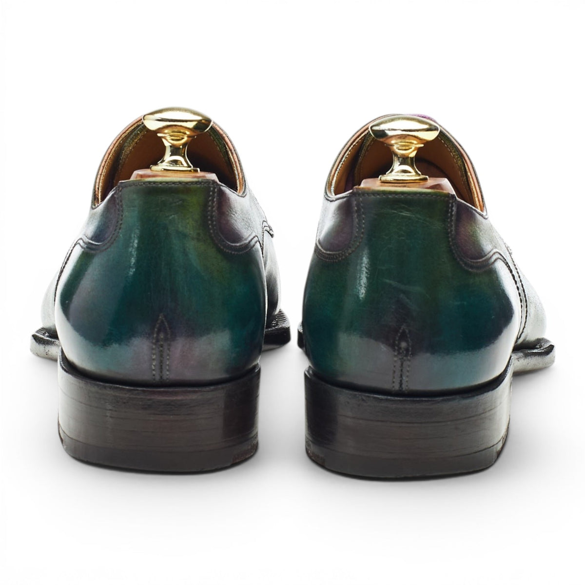 Green Patina Leather Derby UK 7.5 EU 41.5 F