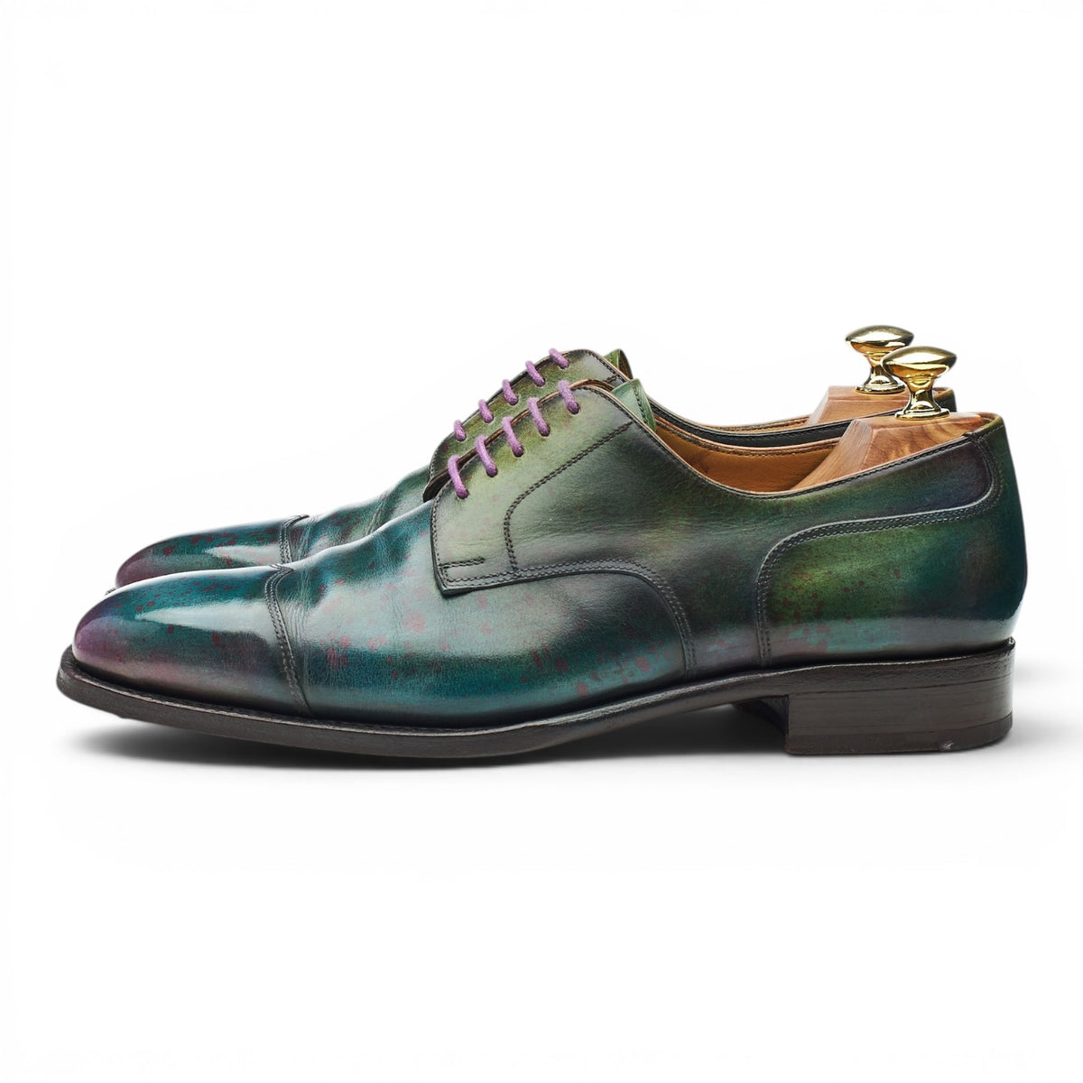 Green Patina Leather Derby UK 7.5 EU 41.5 F