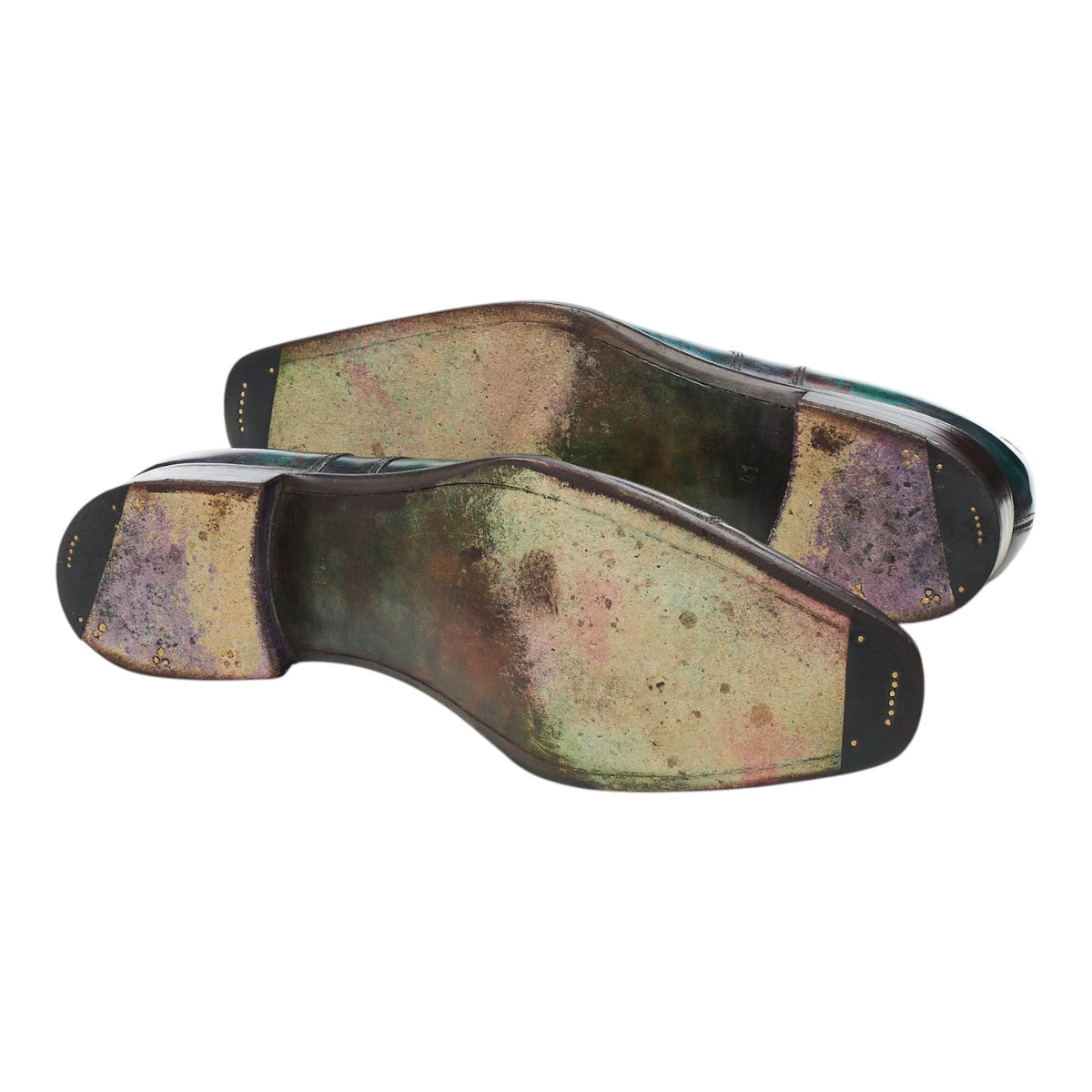 Green Patina Leather Derby UK 7.5 EU 41.5 F