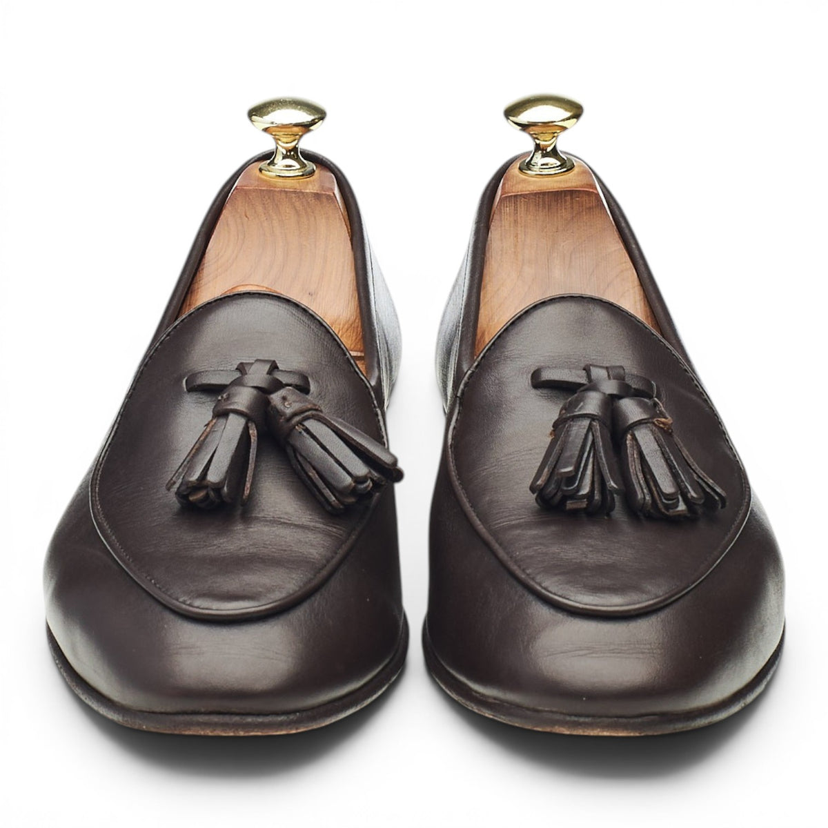 'Sagan Classic' Dark Brown Leather Tassel Loafers UK 7 / UK 7.5
