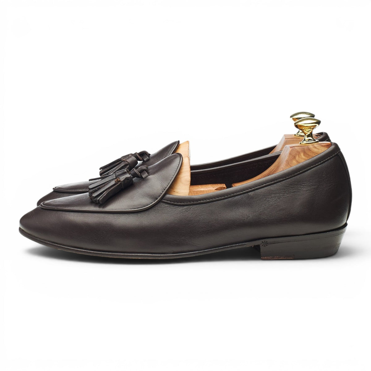 'Sagan Classic' Dark Brown Leather Tassel Loafers UK 7 / UK 7.5