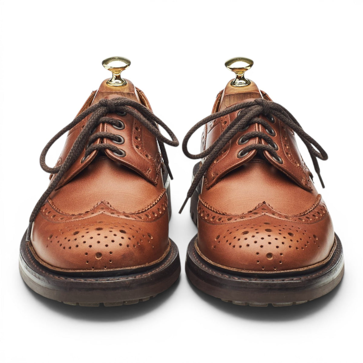 'McPherson' Tan Brown Leather Derby Brogues UK 7 G