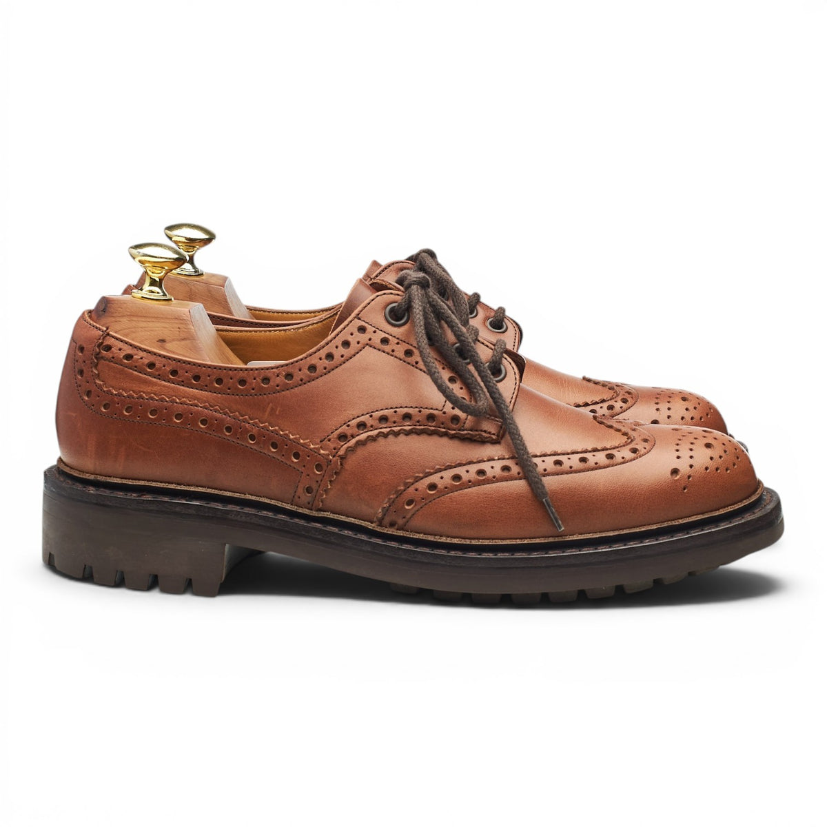 'McPherson' Tan Brown Leather Derby Brogues UK 7 G