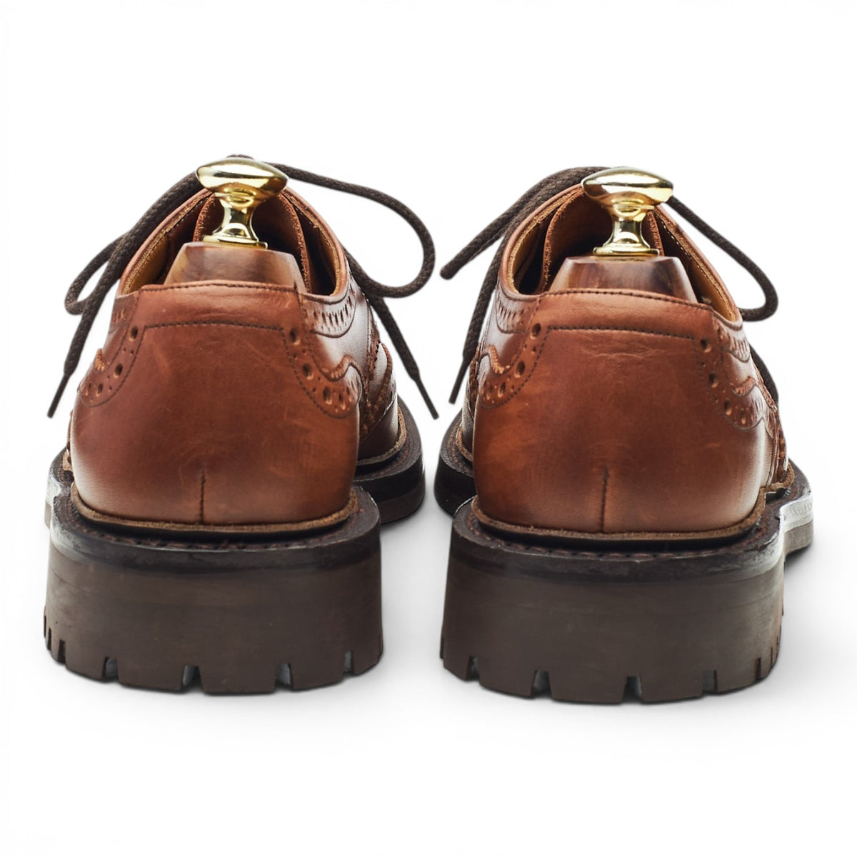 'McPherson' Tan Brown Leather Derby Brogues UK 7 G