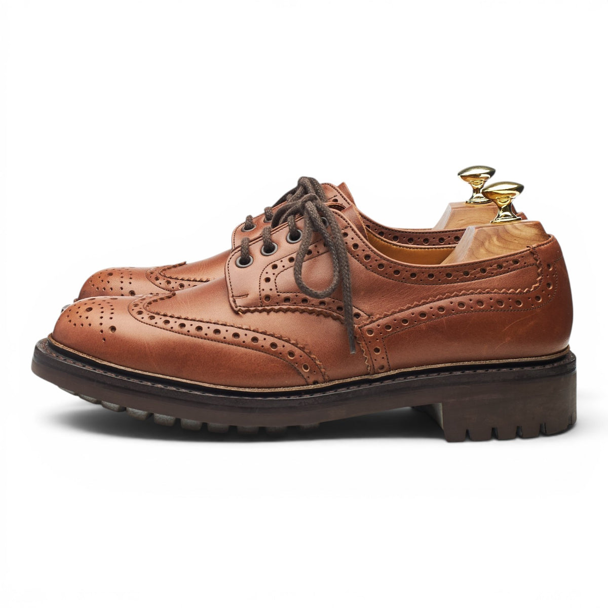 'McPherson' Tan Brown Leather Derby Brogues UK 7 G