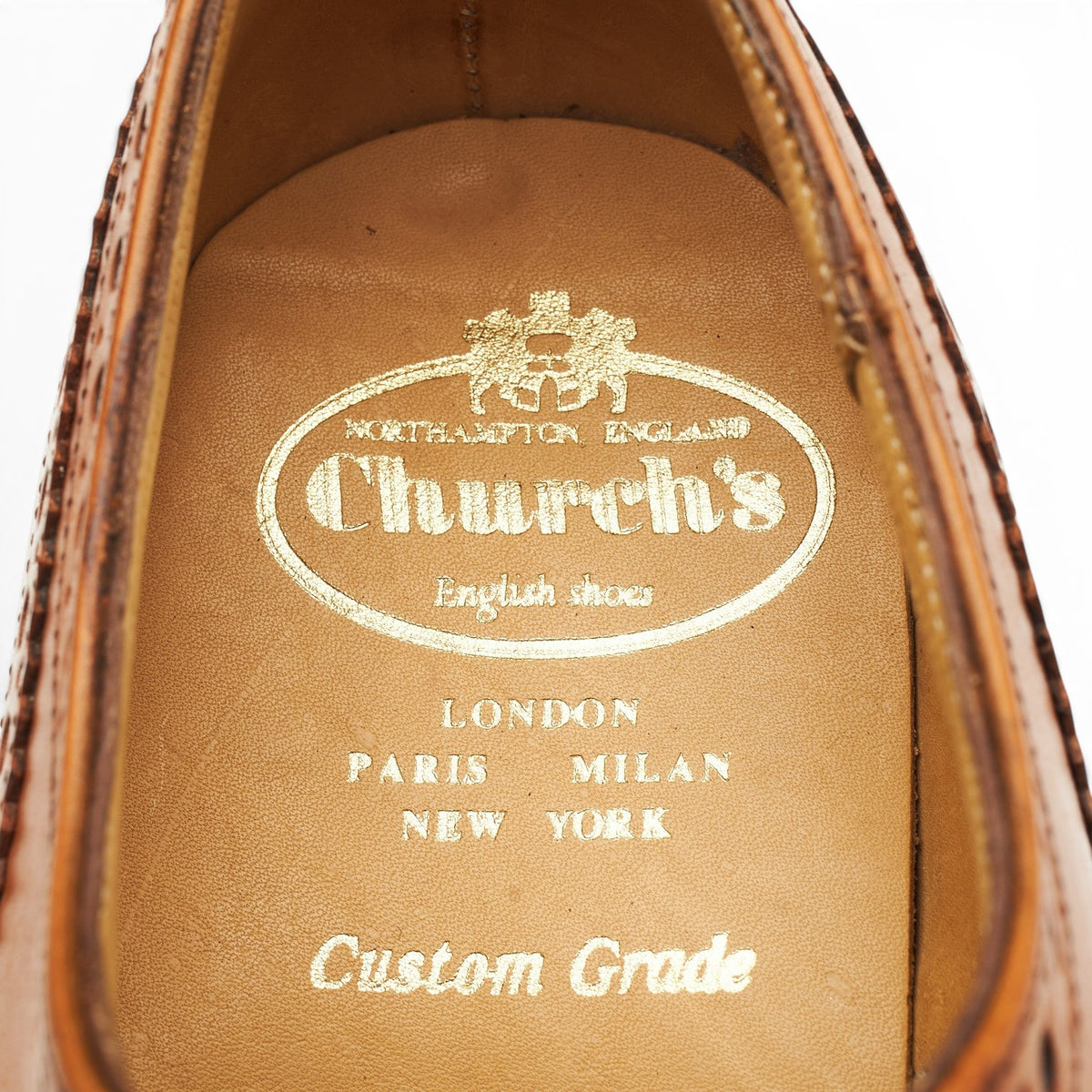 'Brisbane' Tan Brown Leather Oxford Brogues UK 7.5 G