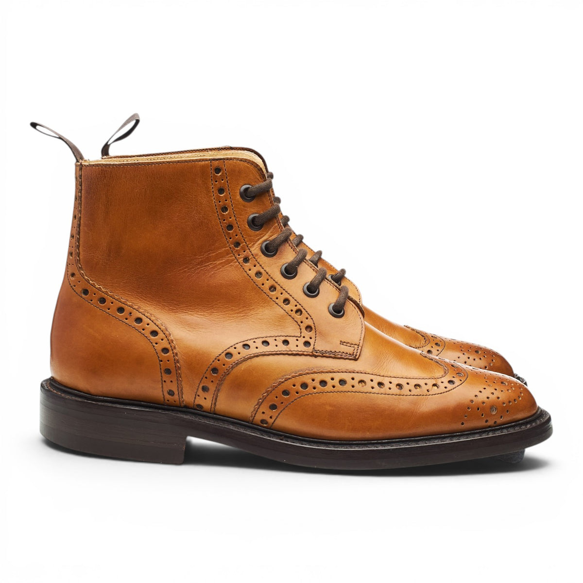 'Harrison' Tan Brown Leather Brogues Boots UK 7 F