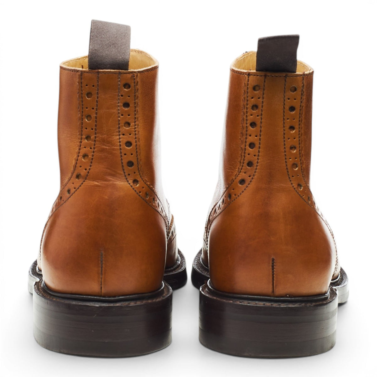 'Harrison' Tan Brown Leather Brogues Boots UK 7 F