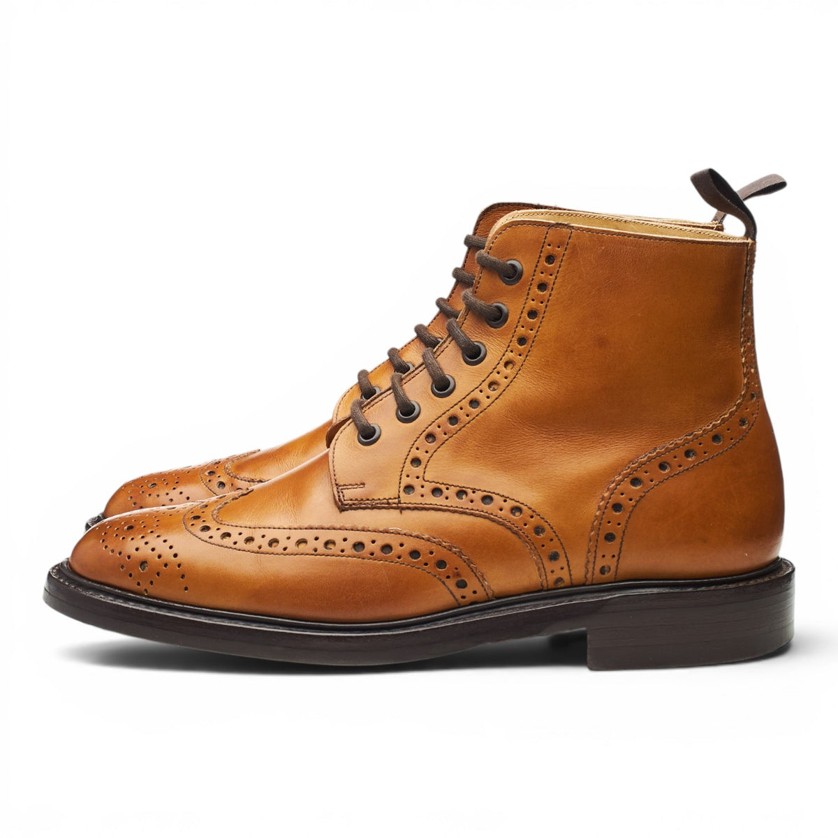 'Harrison' Tan Brown Leather Brogues Boots UK 7 F
