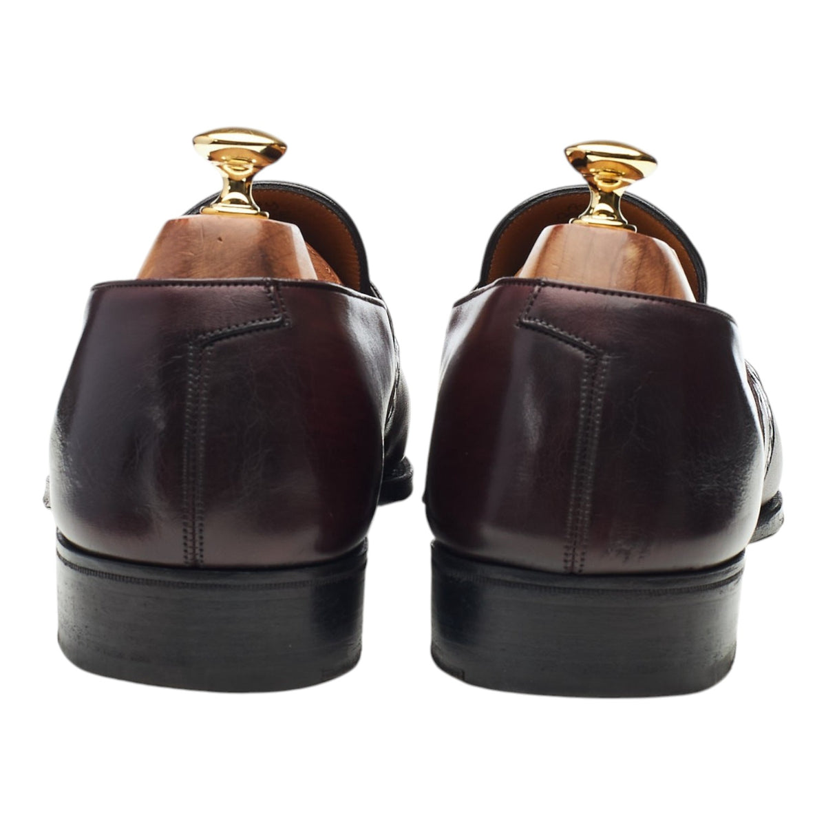 Deco 'Ashby' Burgundy Leather Full Strap Loafers UK 10 E
