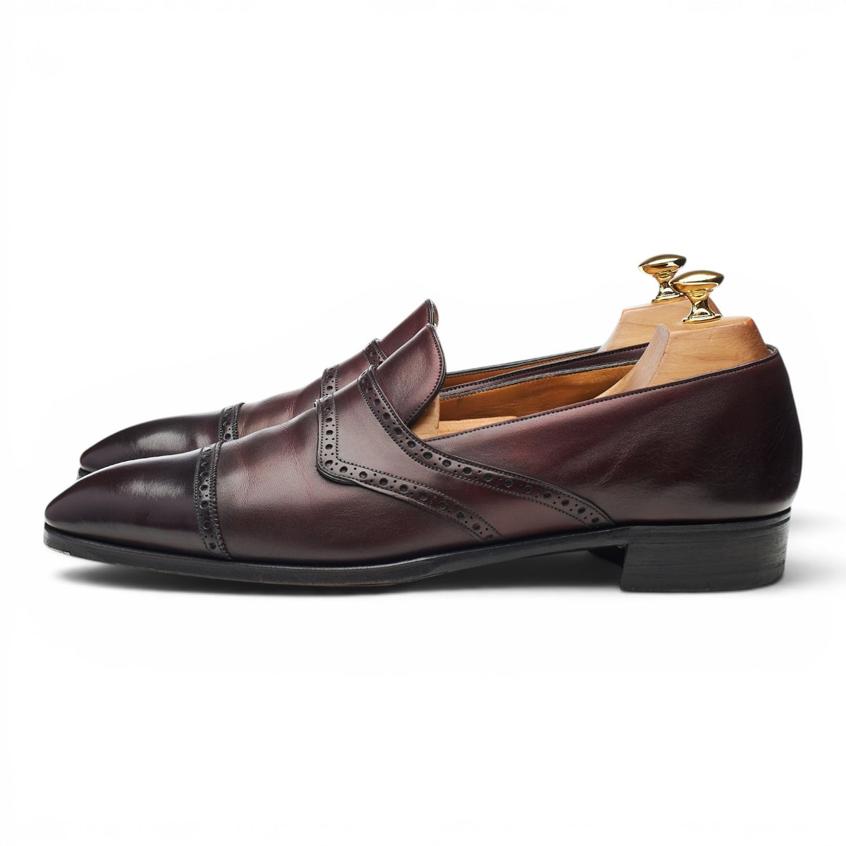 Deco 'Ashby' Burgundy Leather Full Strap Loafers UK 10 E