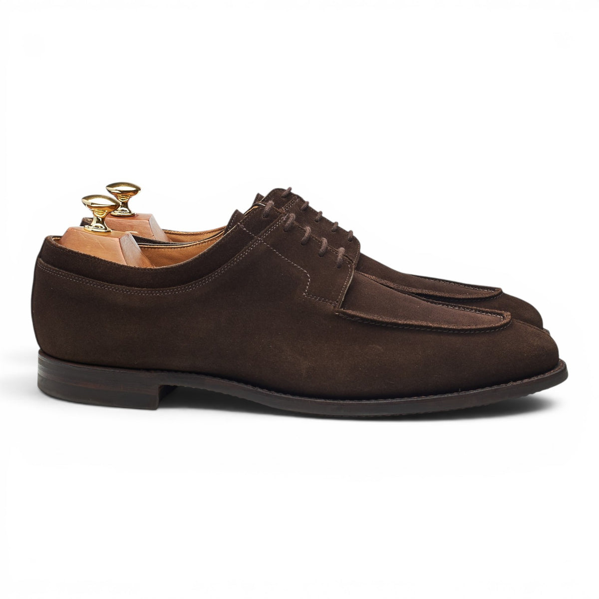 'Hardwick' Dark Brown Suede Split Toe Derby UK 9.5 E