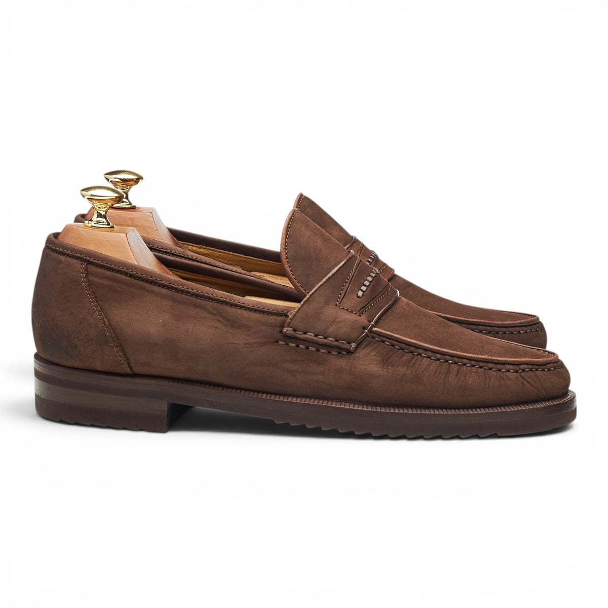 'Catania' Brown Nubuck Moccasins Loafers UK 9 F
