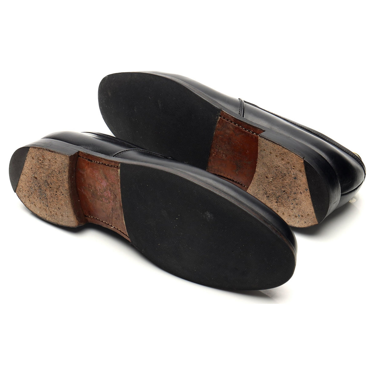 &#39;Ramsden&#39; Black Leather Tassel Loafers UK 7.5 F