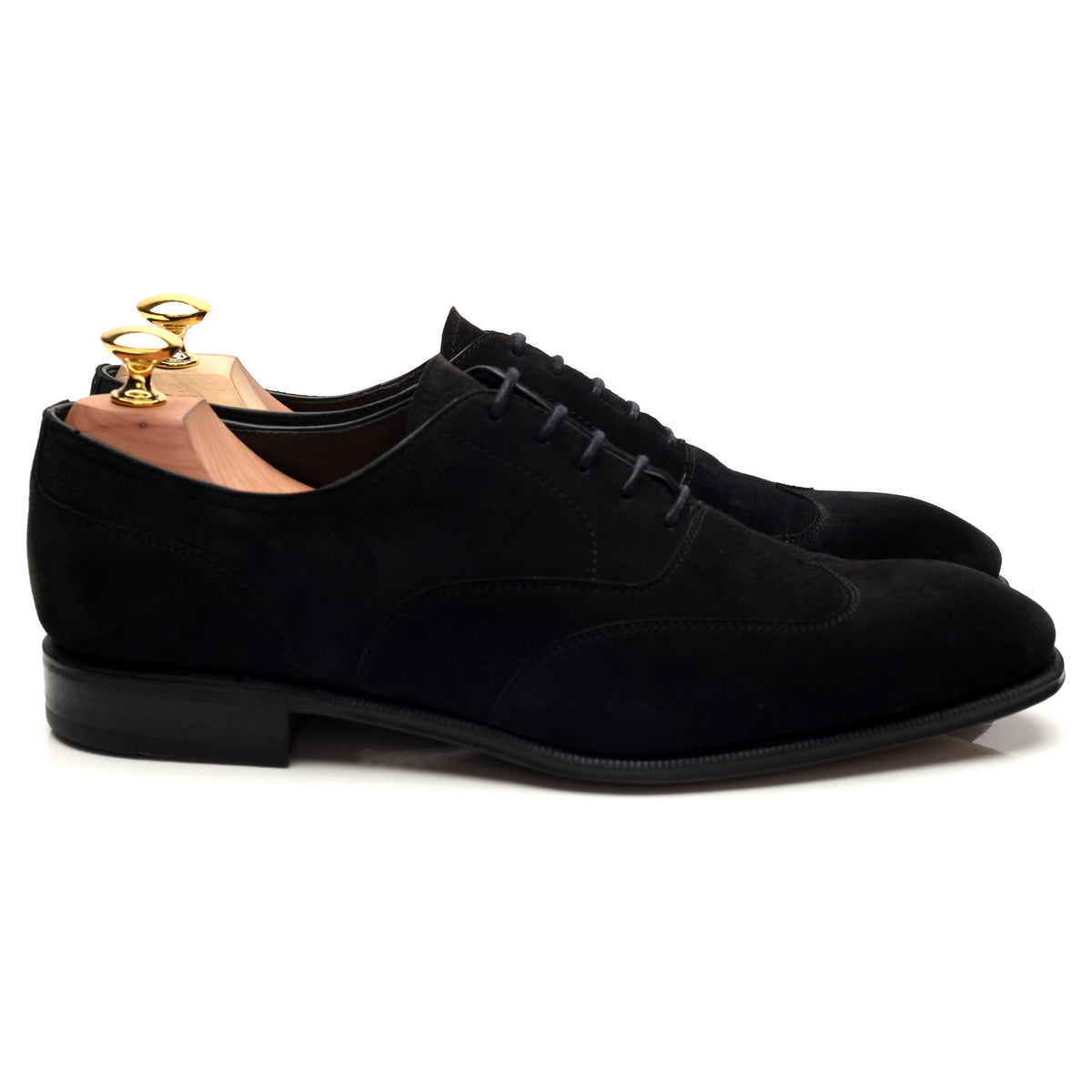 &#39;10098&#39; Black Suede Oxford Austerity Brogue UK 8