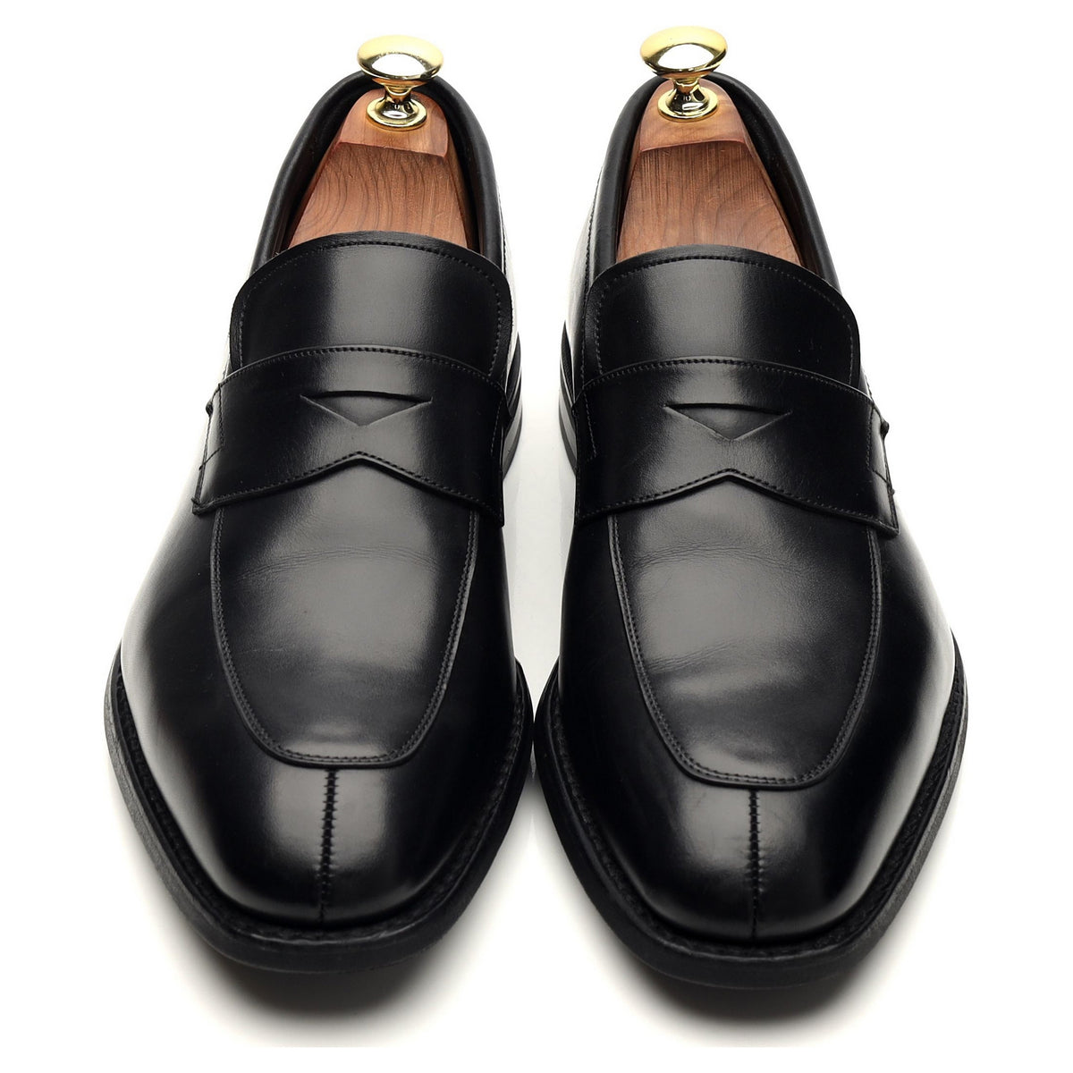 &#39;Clay&#39; Black Leather Split Toe Loafers UK 7 G
