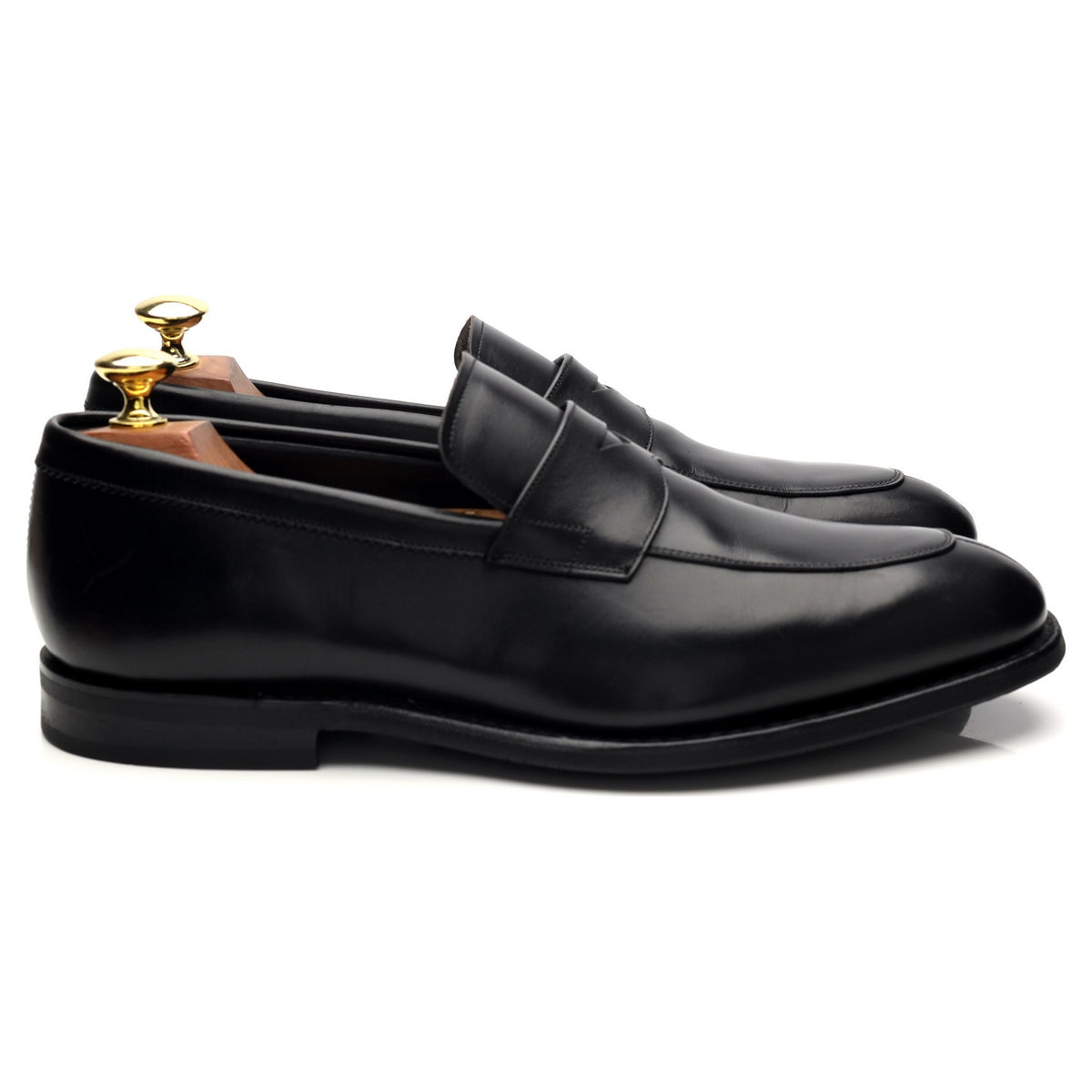 &#39;Clay&#39; Black Leather Split Toe Loafers UK 7 G
