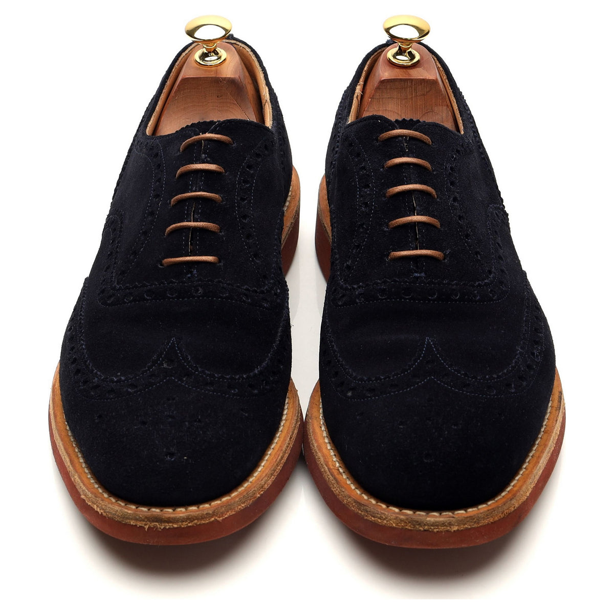 &#39;Downton&#39; Navy Blue Suede Oxford Brogues UK 9 G