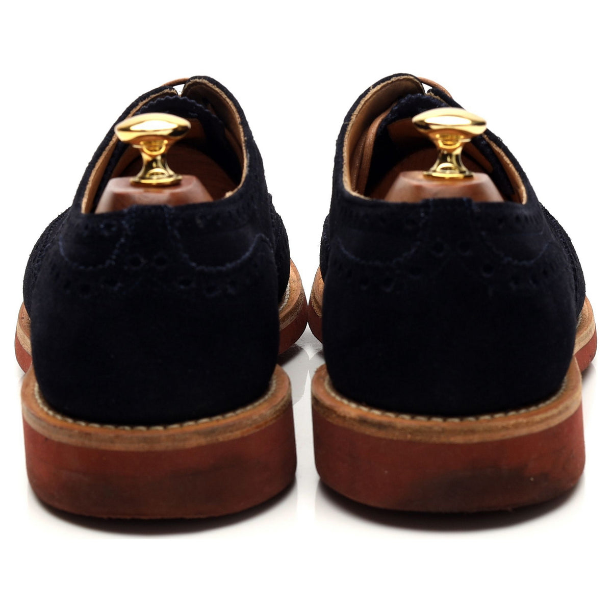 &#39;Downton&#39; Navy Blue Suede Oxford Brogues UK 9 G