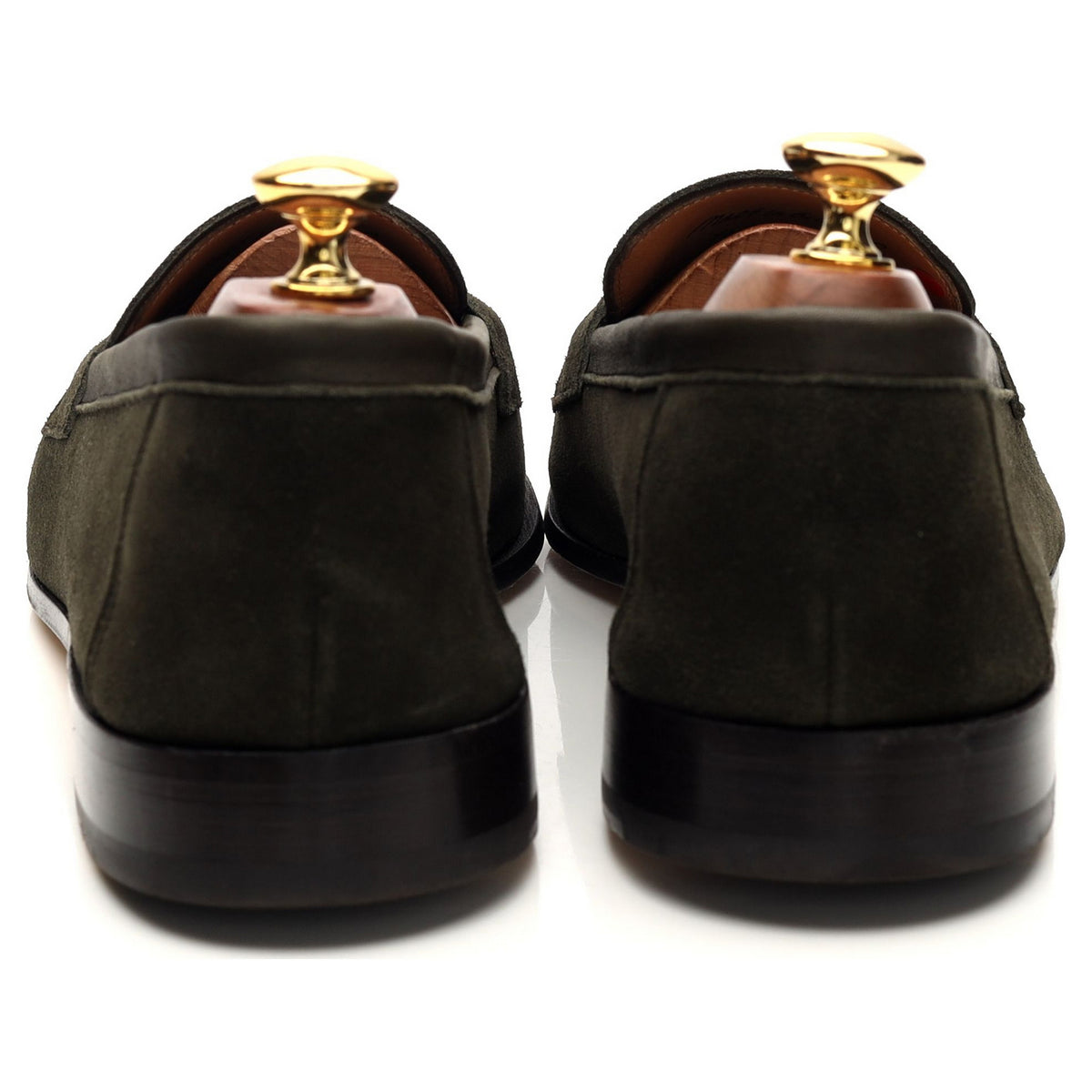 &#39;Toby&#39; Green Suede Unlined Loafers UK 9 F