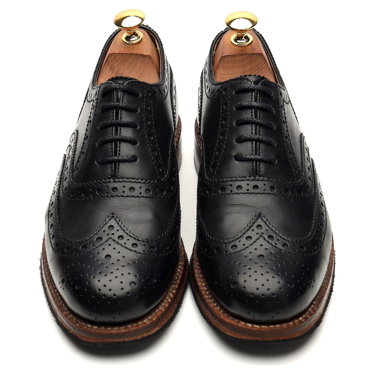 &#39;Angus&#39; Black Leather Oxford Brogues UK 5 G