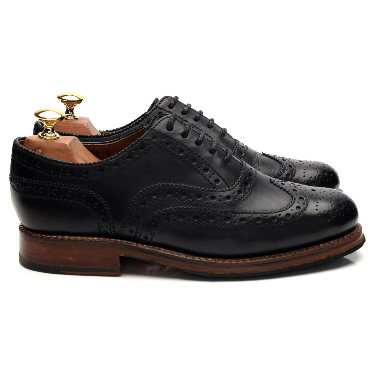 &#39;Angus&#39; Black Leather Oxford Brogues UK 5 G