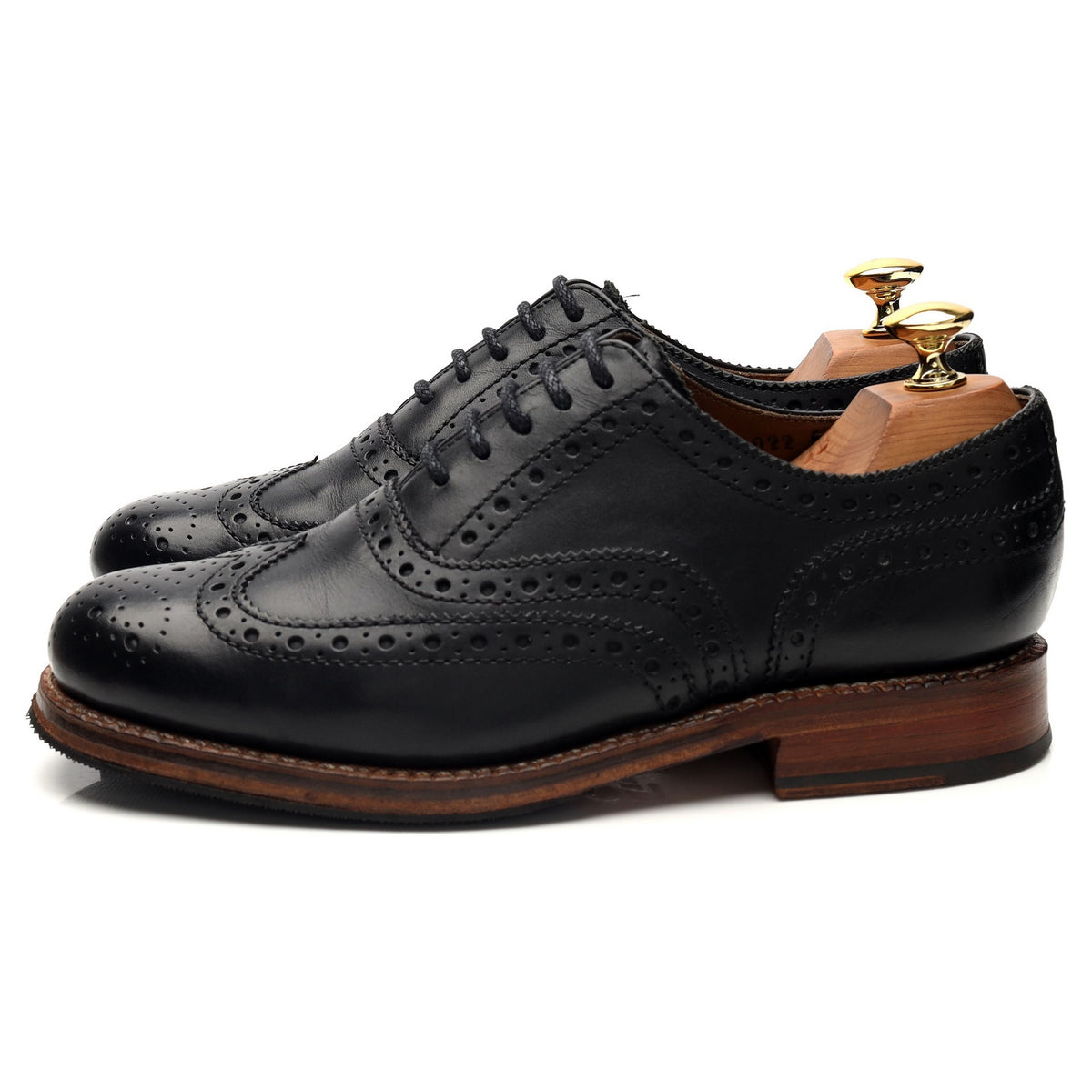 &#39;Angus&#39; Black Leather Oxford Brogues UK 5 G