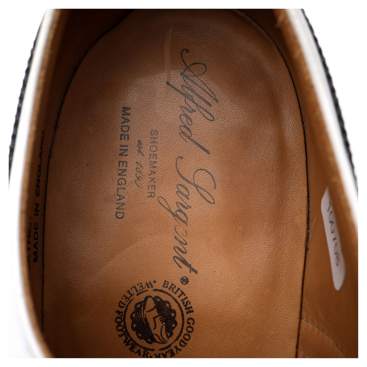 &#39;George&#39; Black White Leather Spectator Brogues UK 9 F