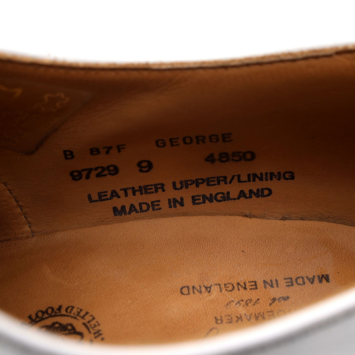 &#39;George&#39; Black White Leather Spectator Brogues UK 9 F