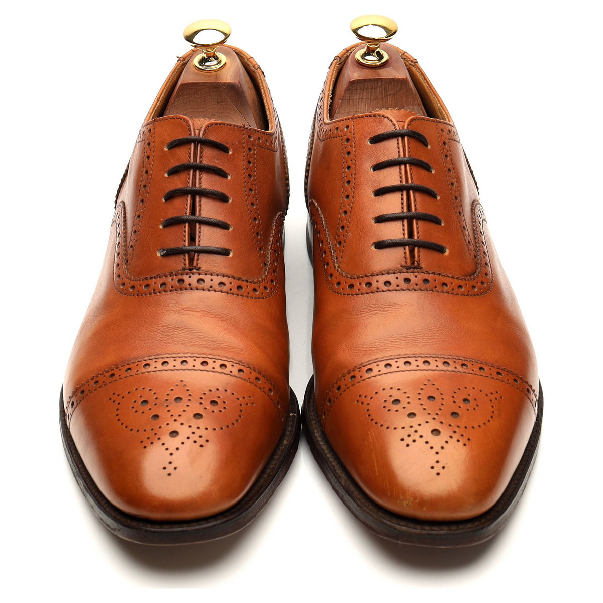 &#39;Somerton&#39; Tan Brown Leather Oxford Brogues UK 9 F