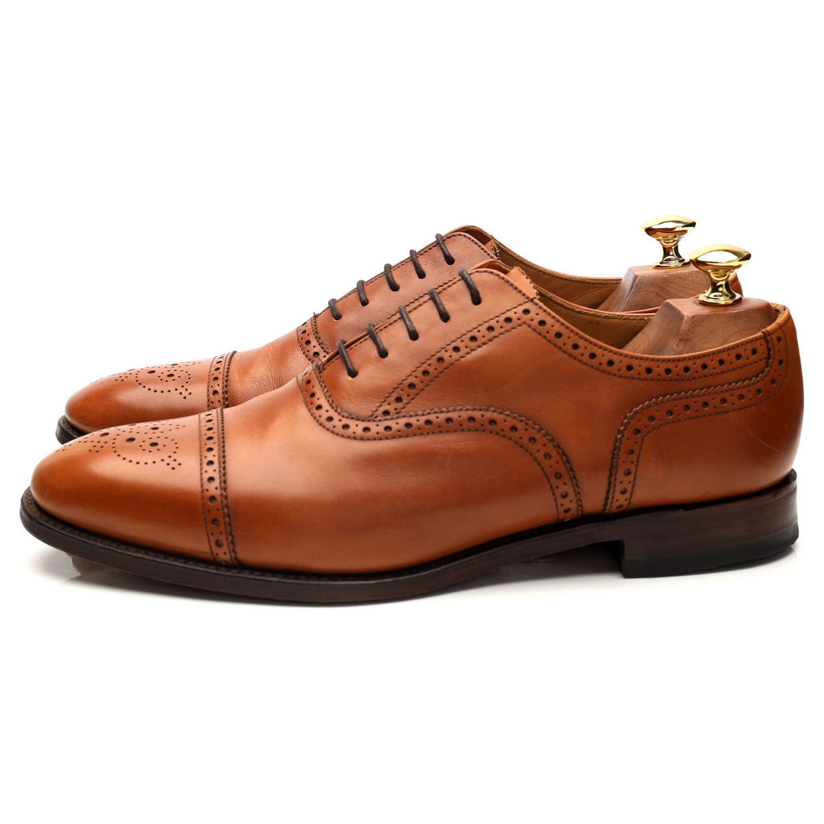 &#39;Somerton&#39; Tan Brown Leather Oxford Brogues UK 9 F