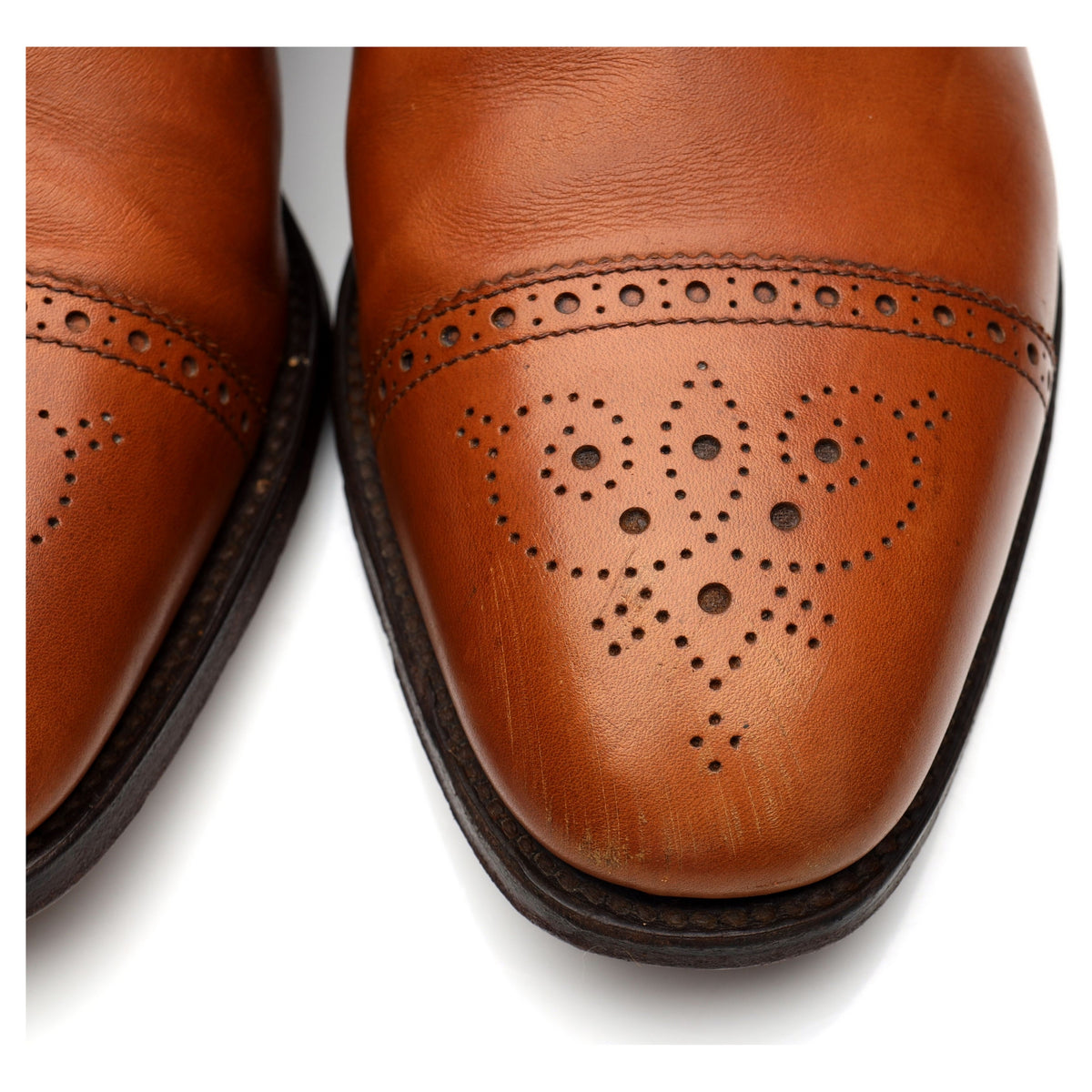 &#39;Somerton&#39; Tan Brown Leather Oxford Brogues UK 9 F