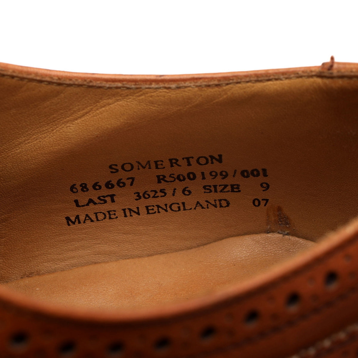 &#39;Somerton&#39; Tan Brown Leather Oxford Brogues UK 9 F