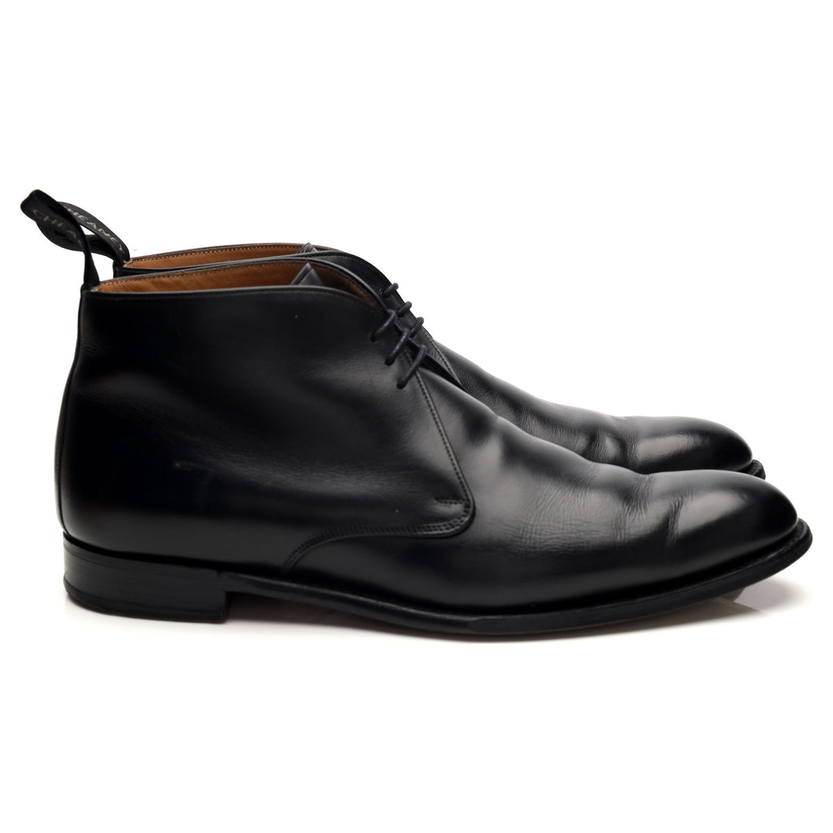 &#39;Shadwell&#39; Black Leather Chukka Boots UK 8 F