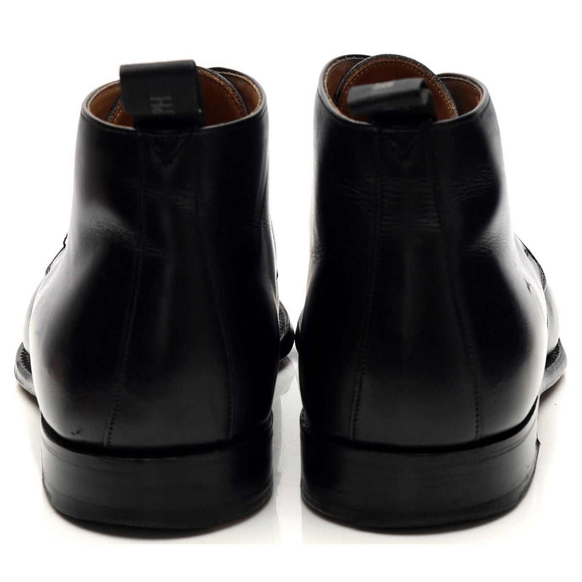 &#39;Shadwell&#39; Black Leather Chukka Boots UK 8 F