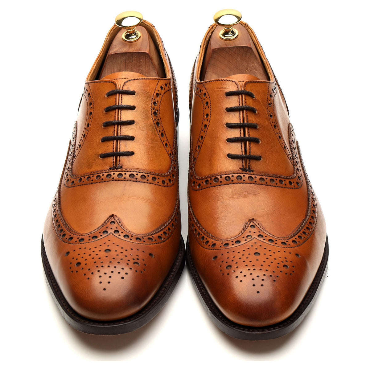 &#39;Malton&#39; Tan Brown Leather Oxford Brogues UK 10 G