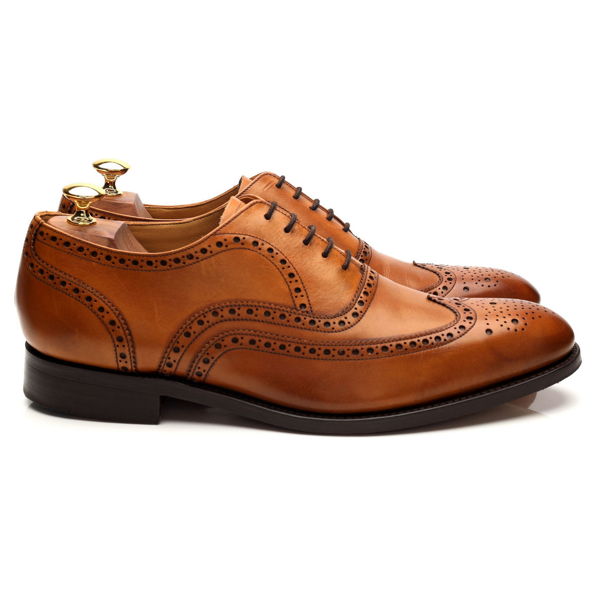 &#39;Malton&#39; Tan Brown Leather Oxford Brogues UK 10 G