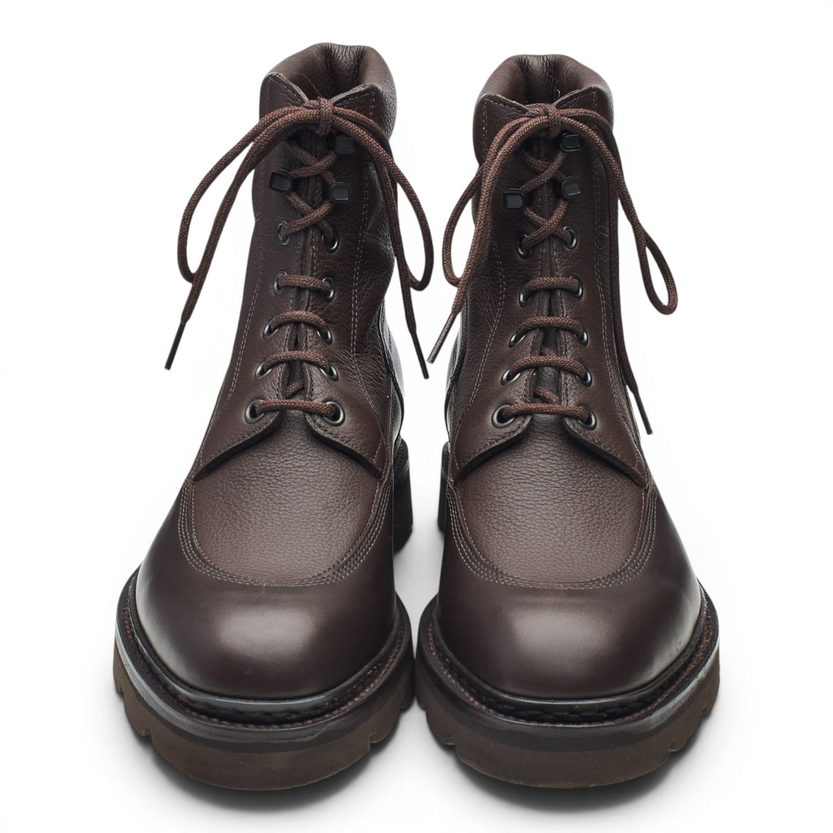 'Peak' Dark Brown Waxy Grain Leather Boots UK 6 E