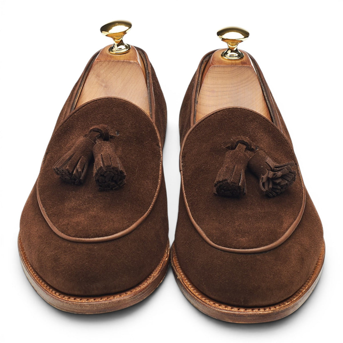 'Edmond' Dark Brown Suede Tassel Loafers UK 6.5 E